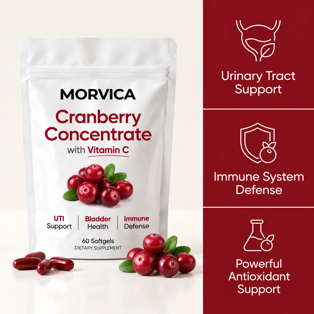 Cranberry Concentrate Softgels (40,000mg) UTI Relief Supplement